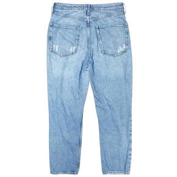 WE THE FREE Fast Times High-Rise Mom Jean Ripped Knees Button Fly Size 32 - Picture 6 of 9